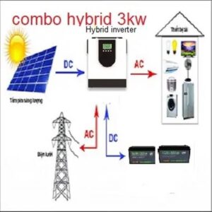 Combo điện mặt trời 3kw Hybrid